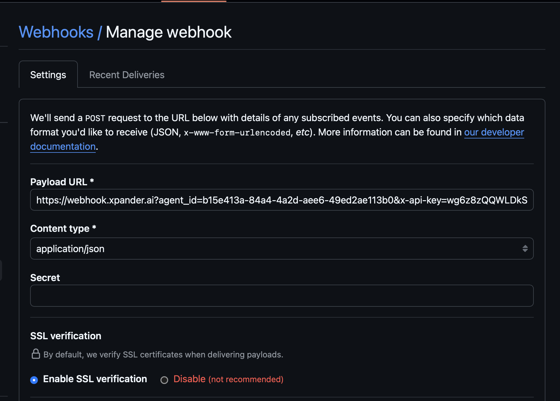 GitHub Webhook Configuration