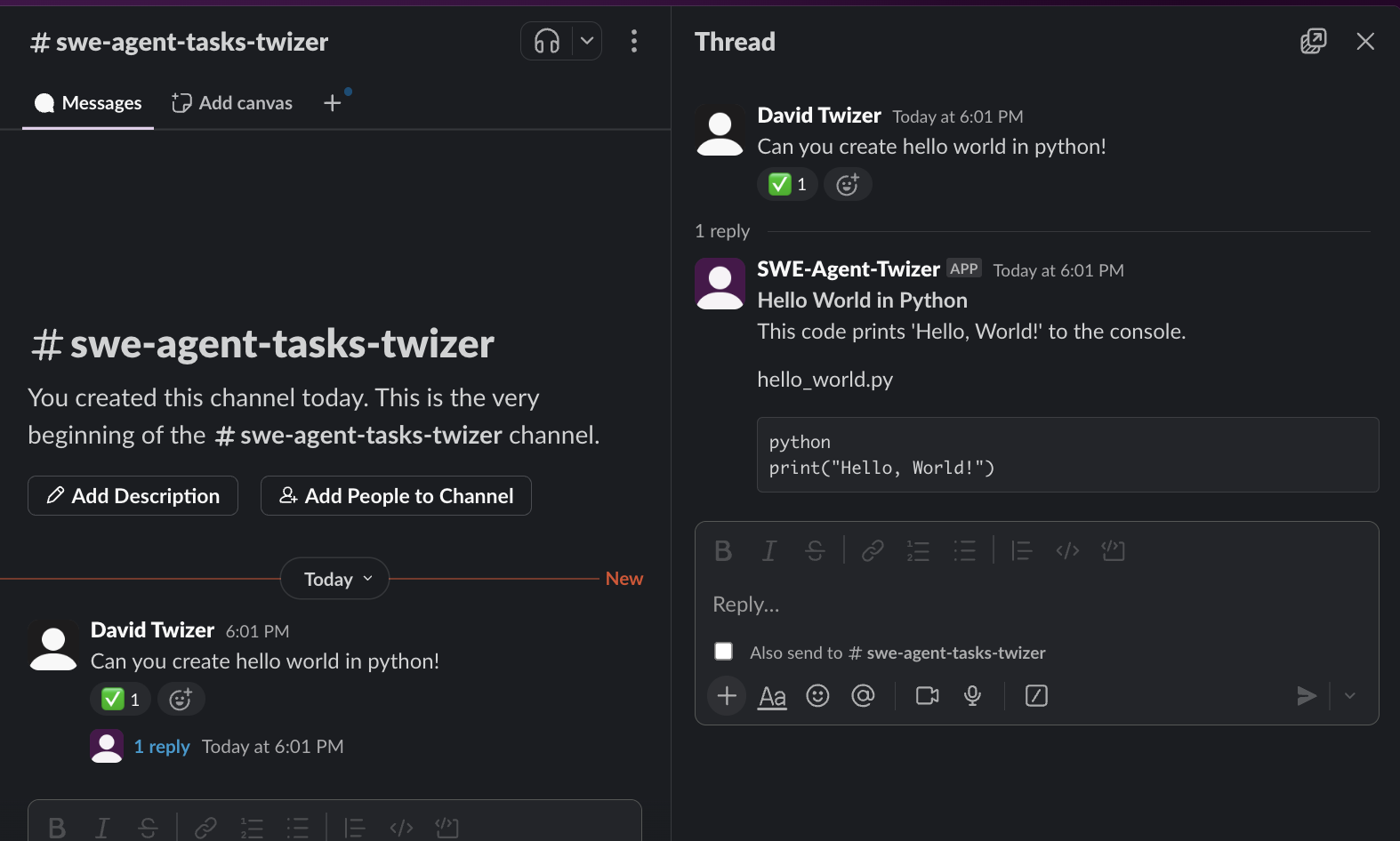 Slack Agent Response