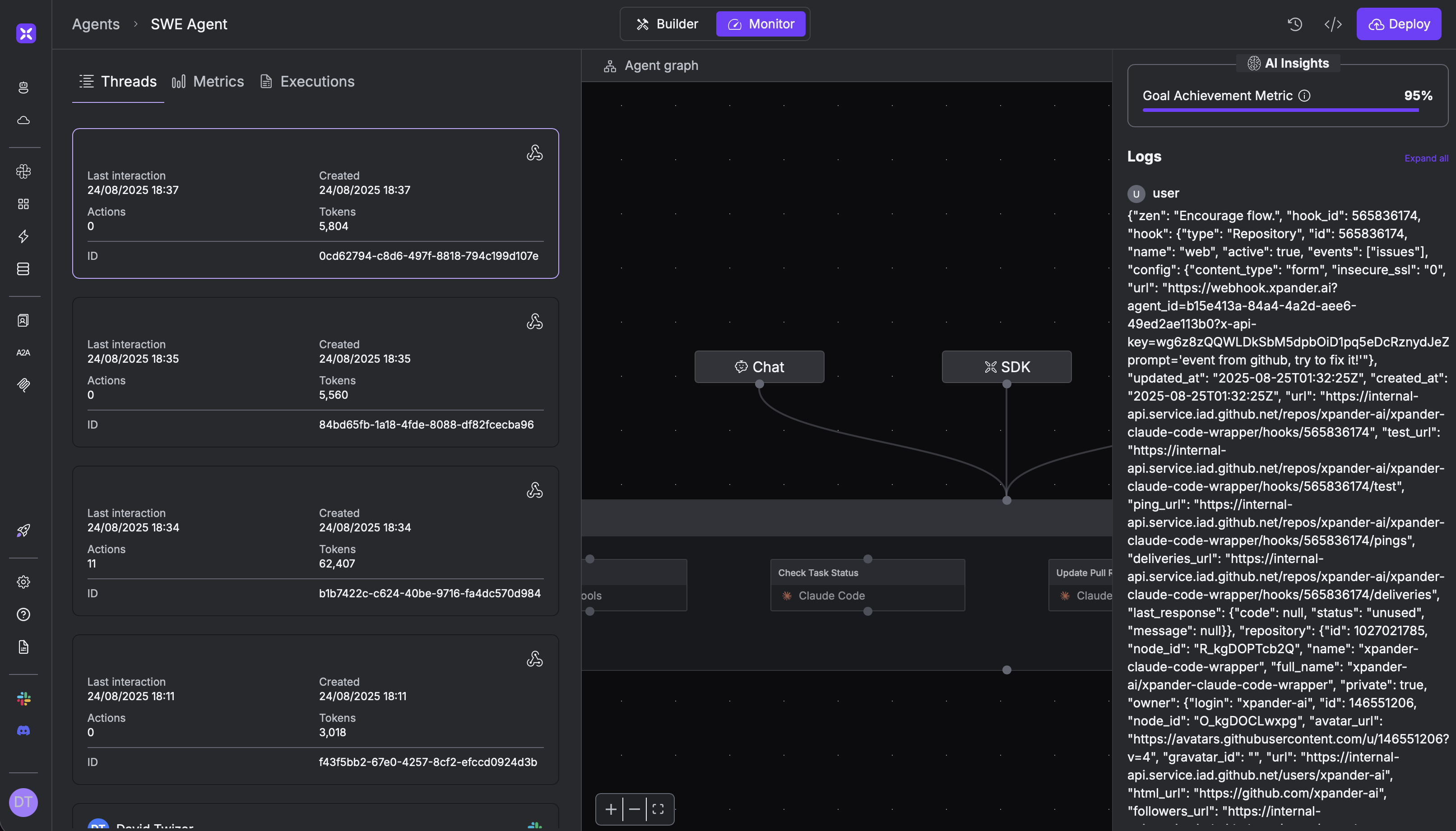 Webhook Activity View