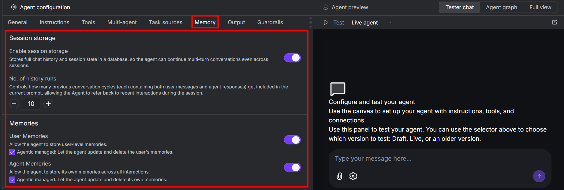 xpander agents' memory