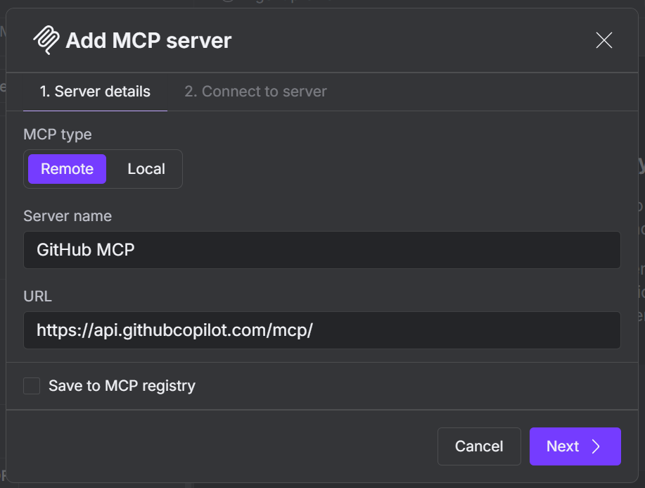 GitHub MCP server set up