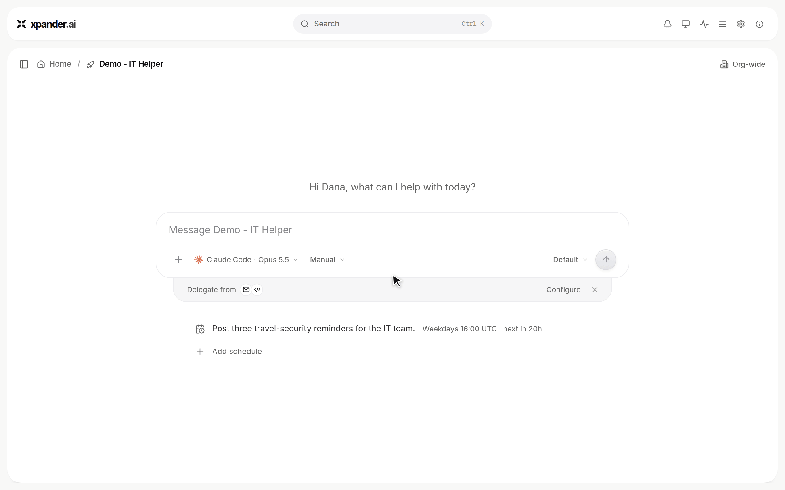 An agent in Manual approval mode asks to fetch a web page, the WebFetch request waits with Decline and Approve, it is declined, and the agent replies that it did not load the page another way