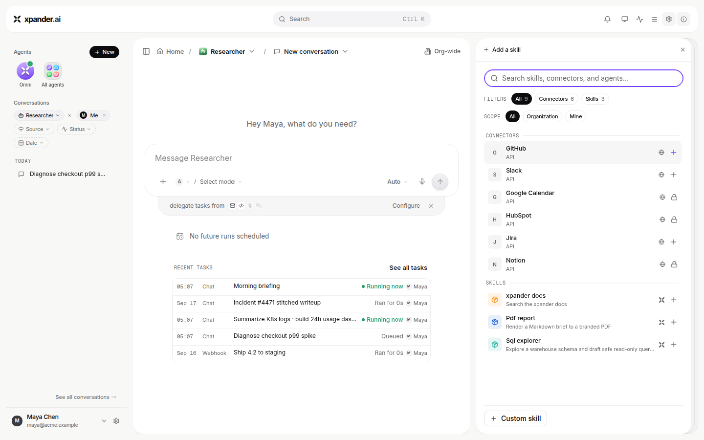 Add skill panel