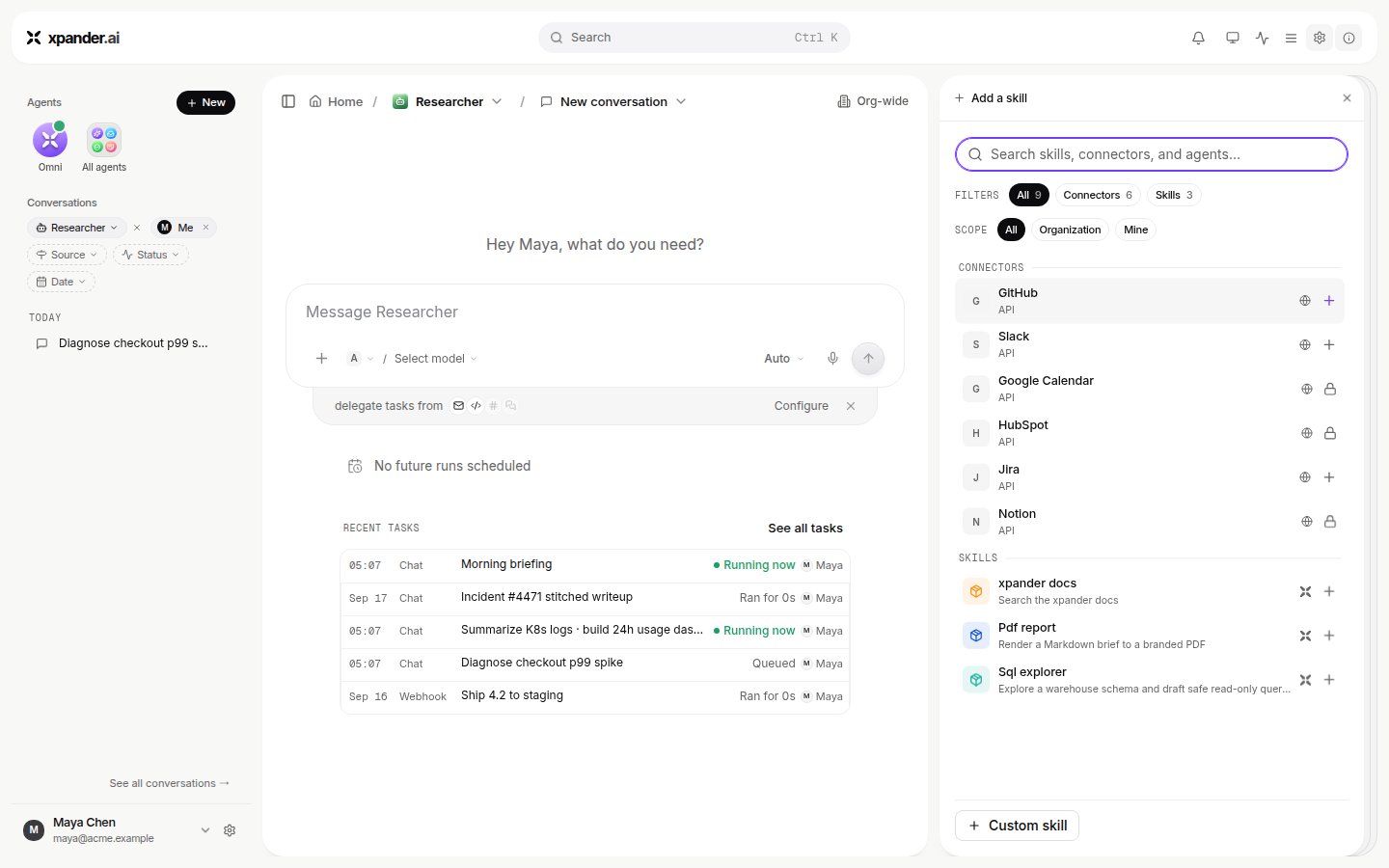 Add skill panel