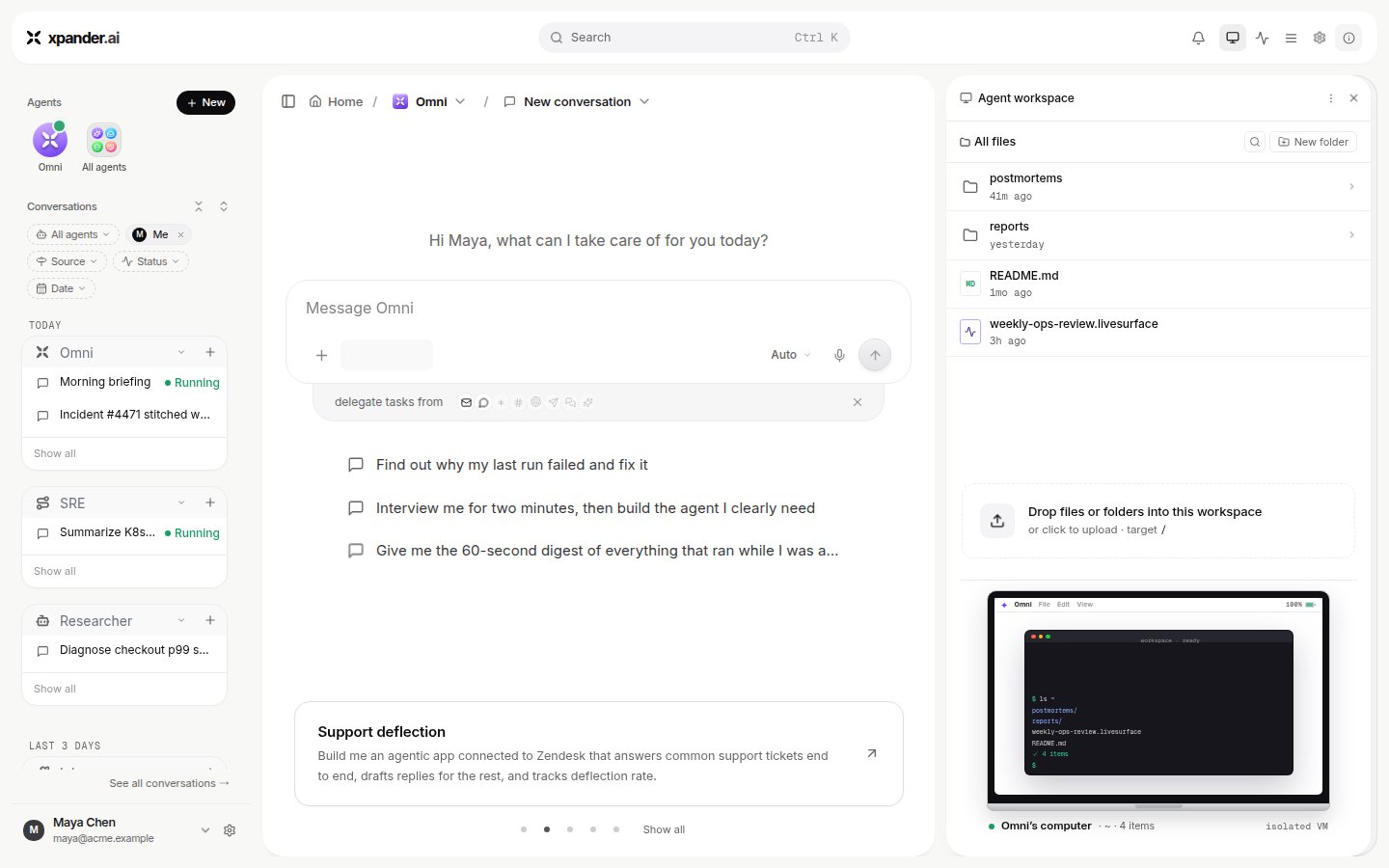 Agent workspace