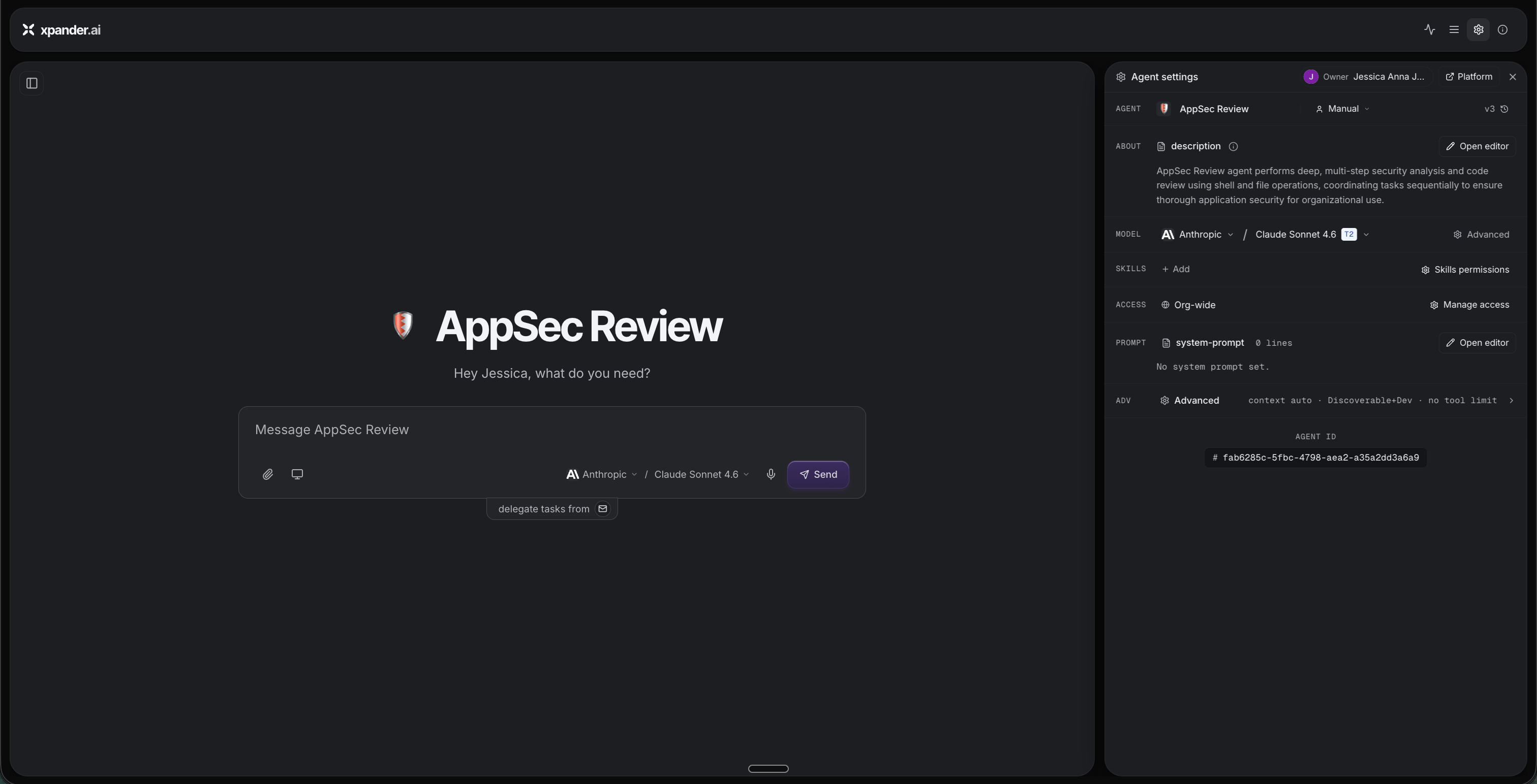AppSec Review custom agent