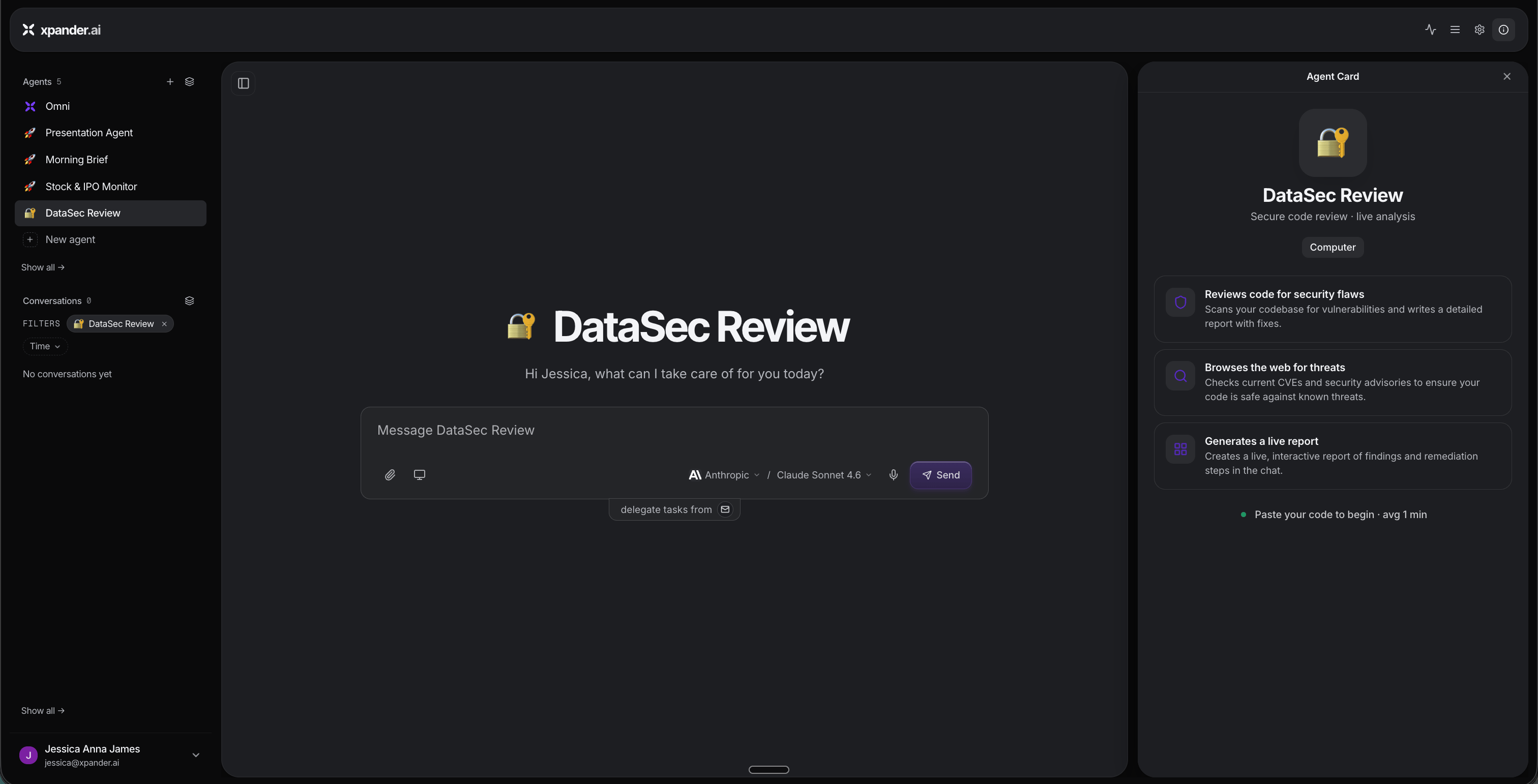 DataSec Review custom agent
