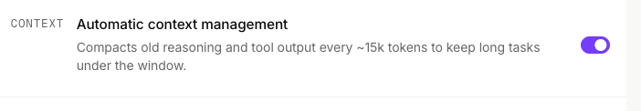 Automatic context management setting