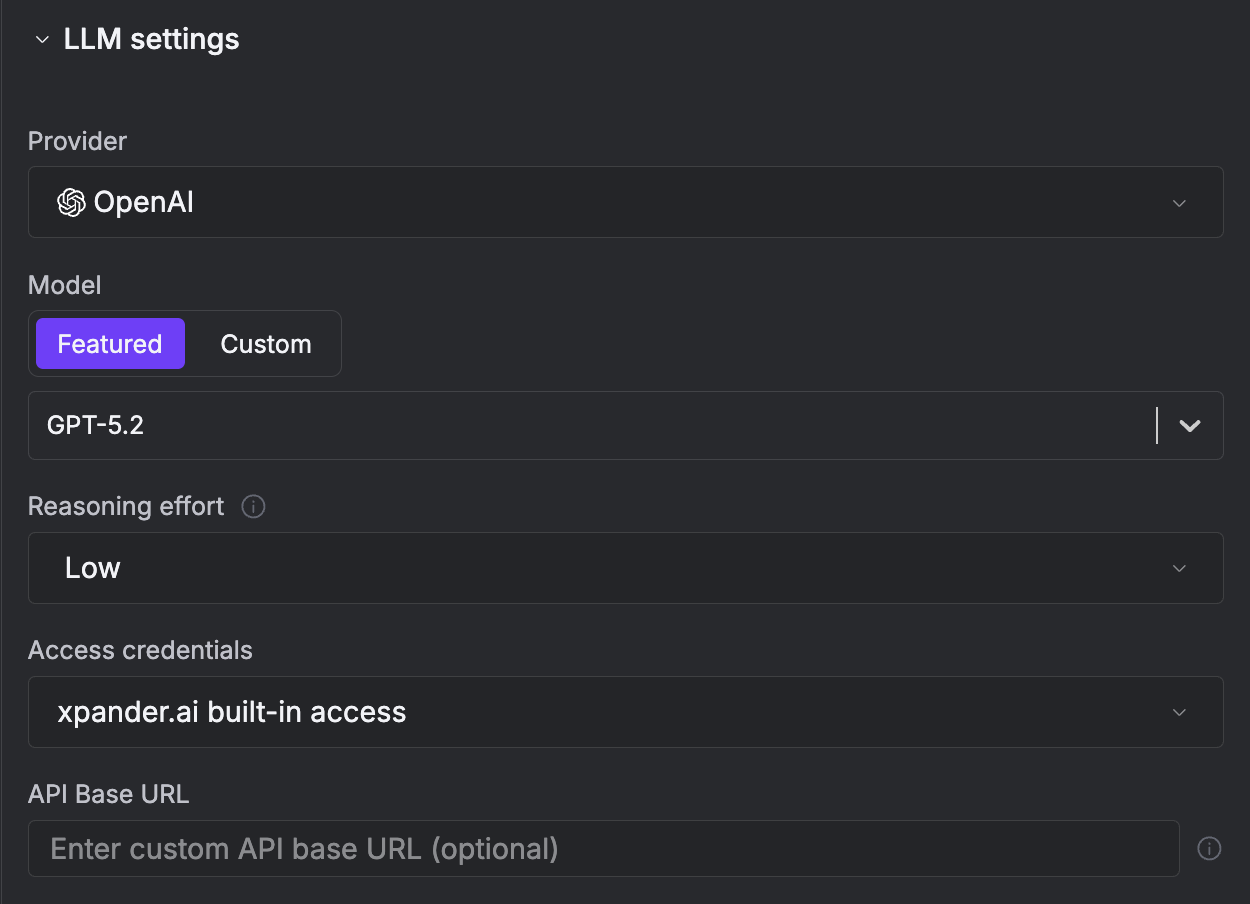 LLM Settings Overview