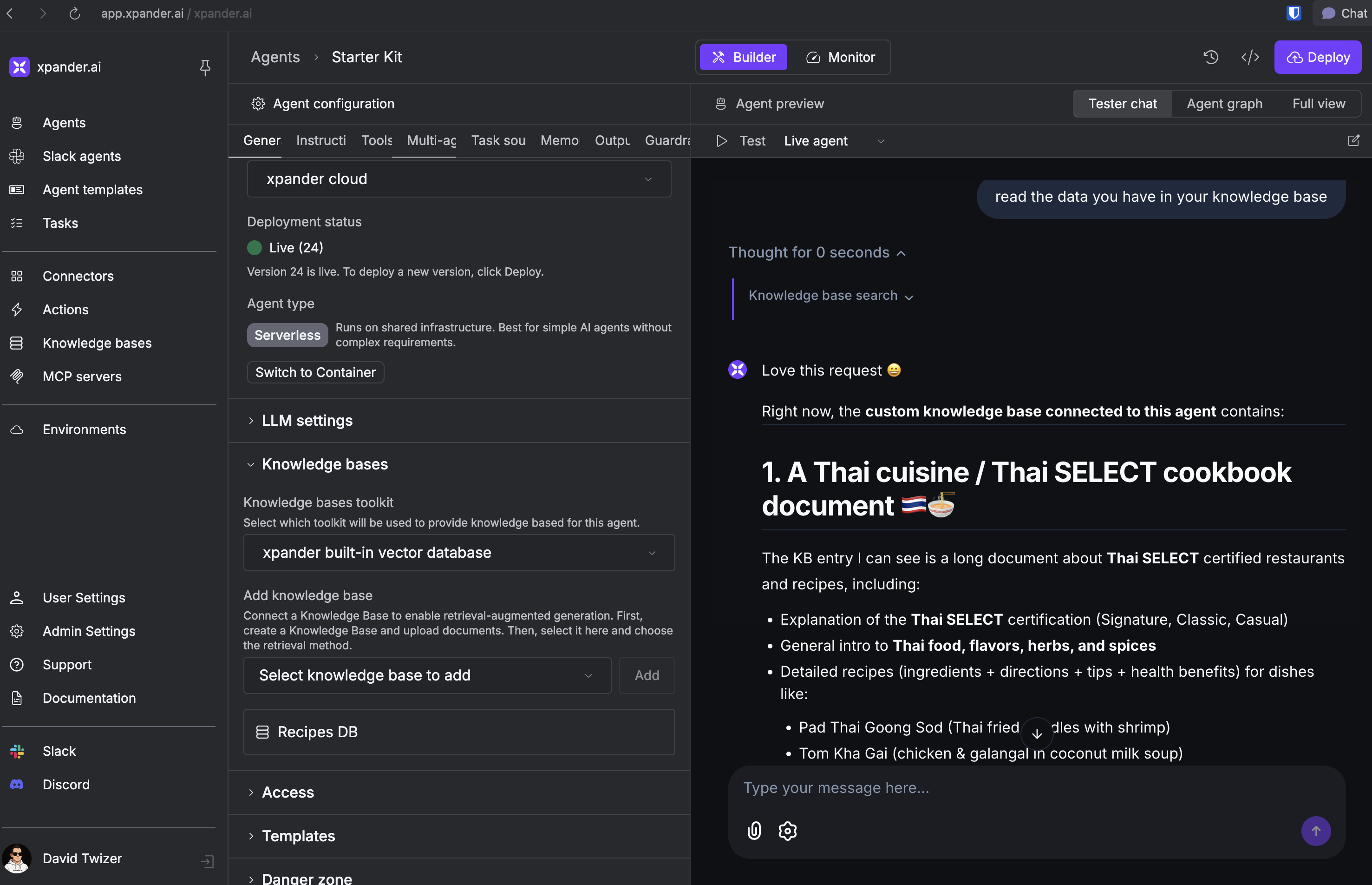 Test Knowledge Base in Chat