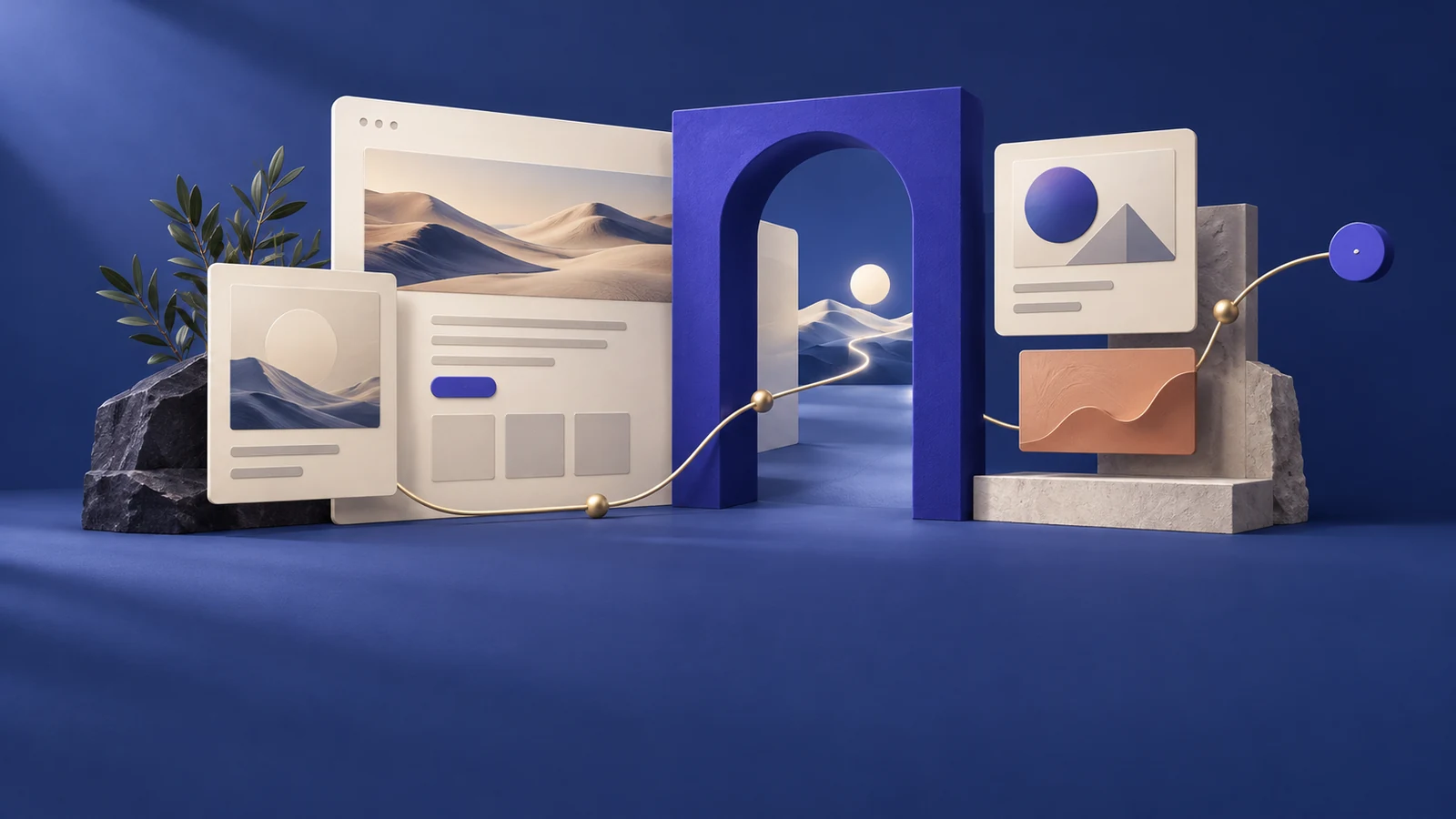 Sites cover with website and content card illustrations