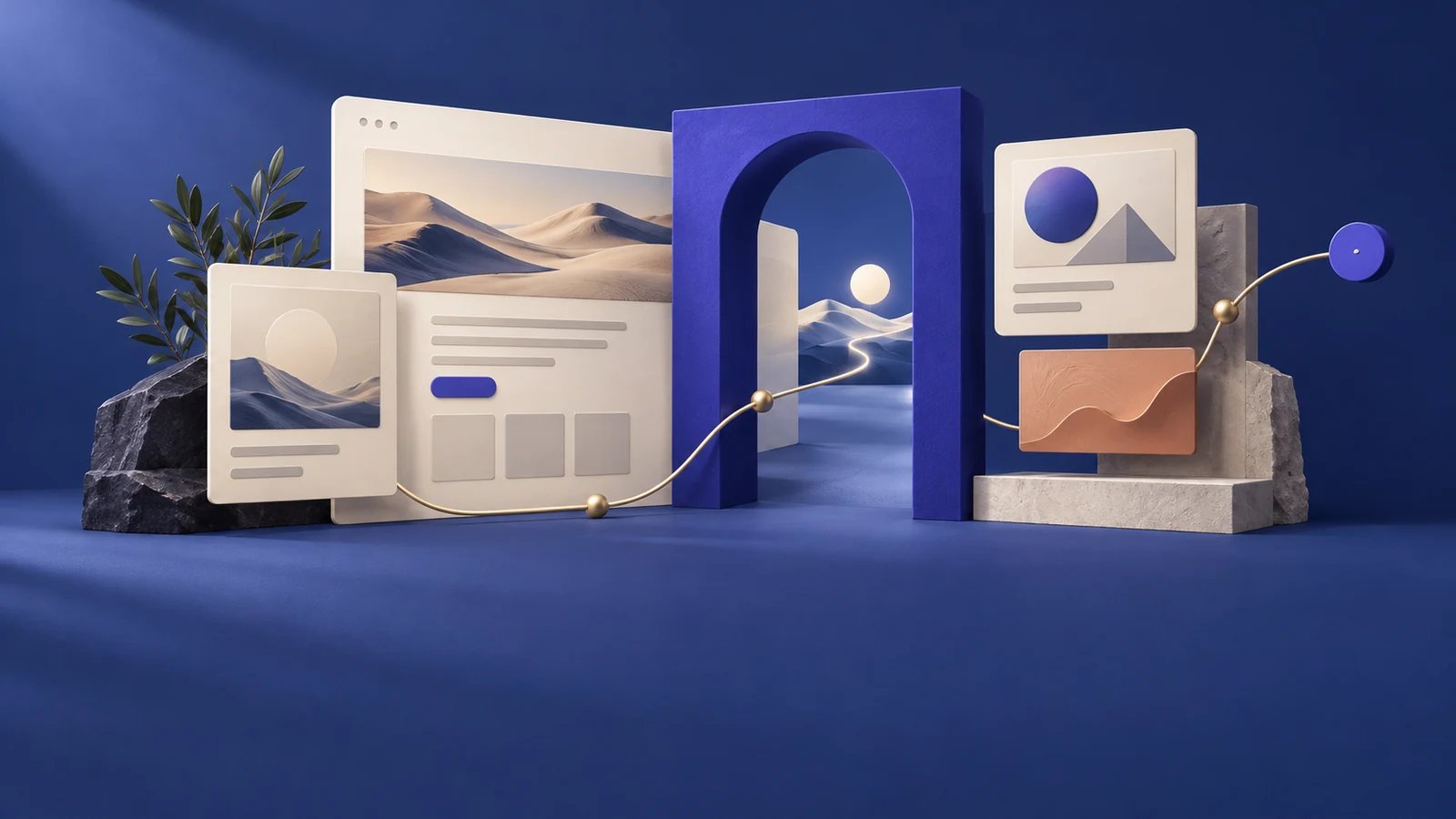 Sites cover with website and content card illustrations