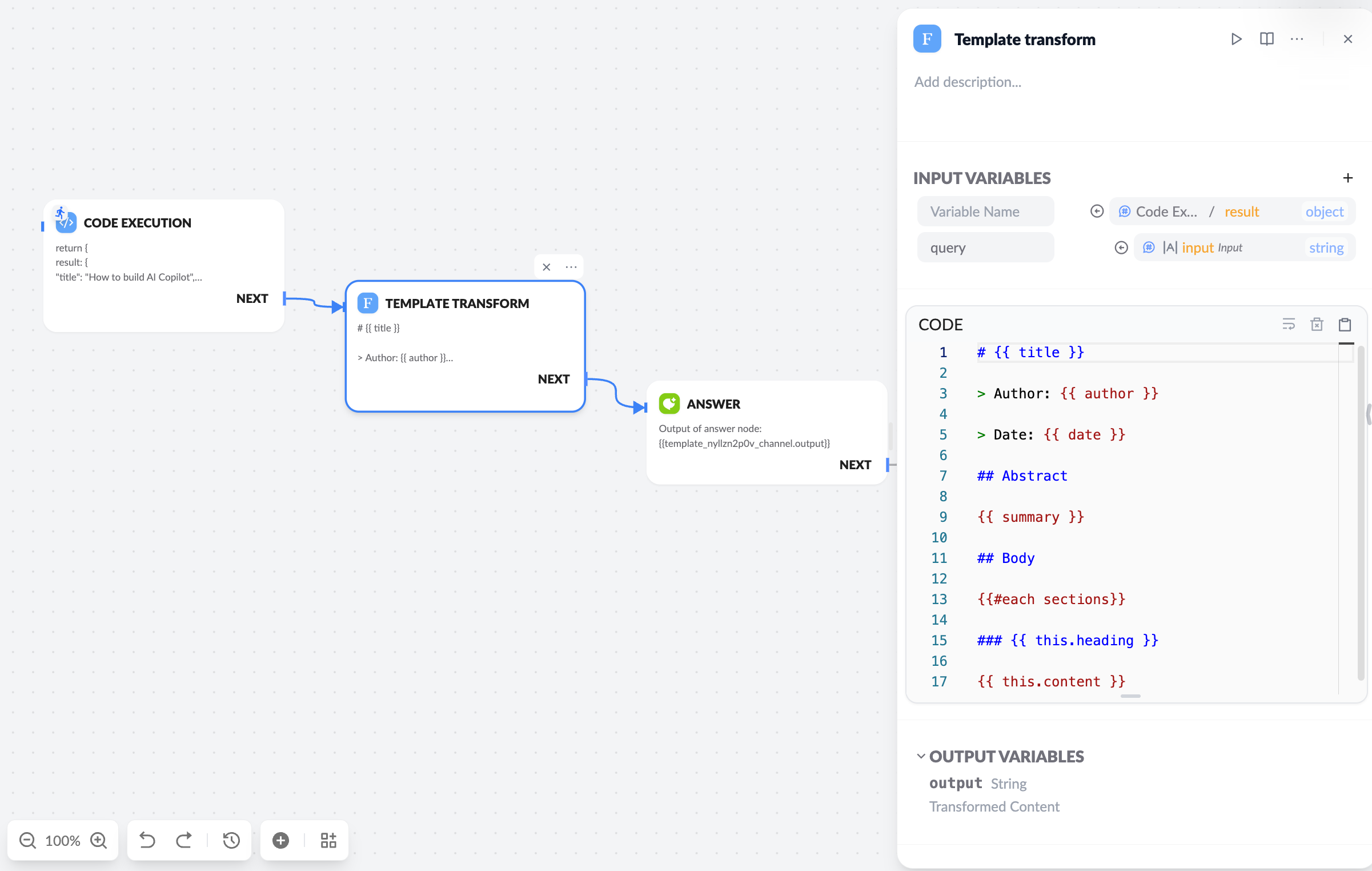 Template Transformation - Xpert AI