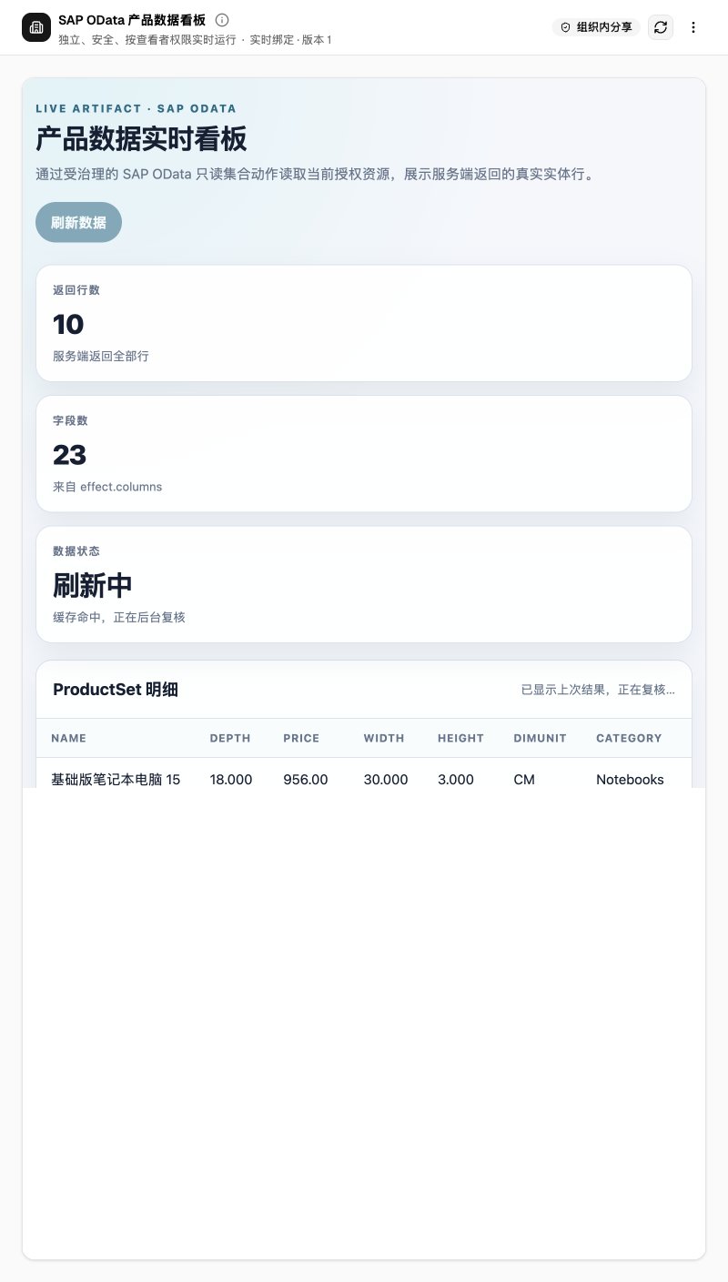 LiveArtifact 中的 SAP OData 明细表