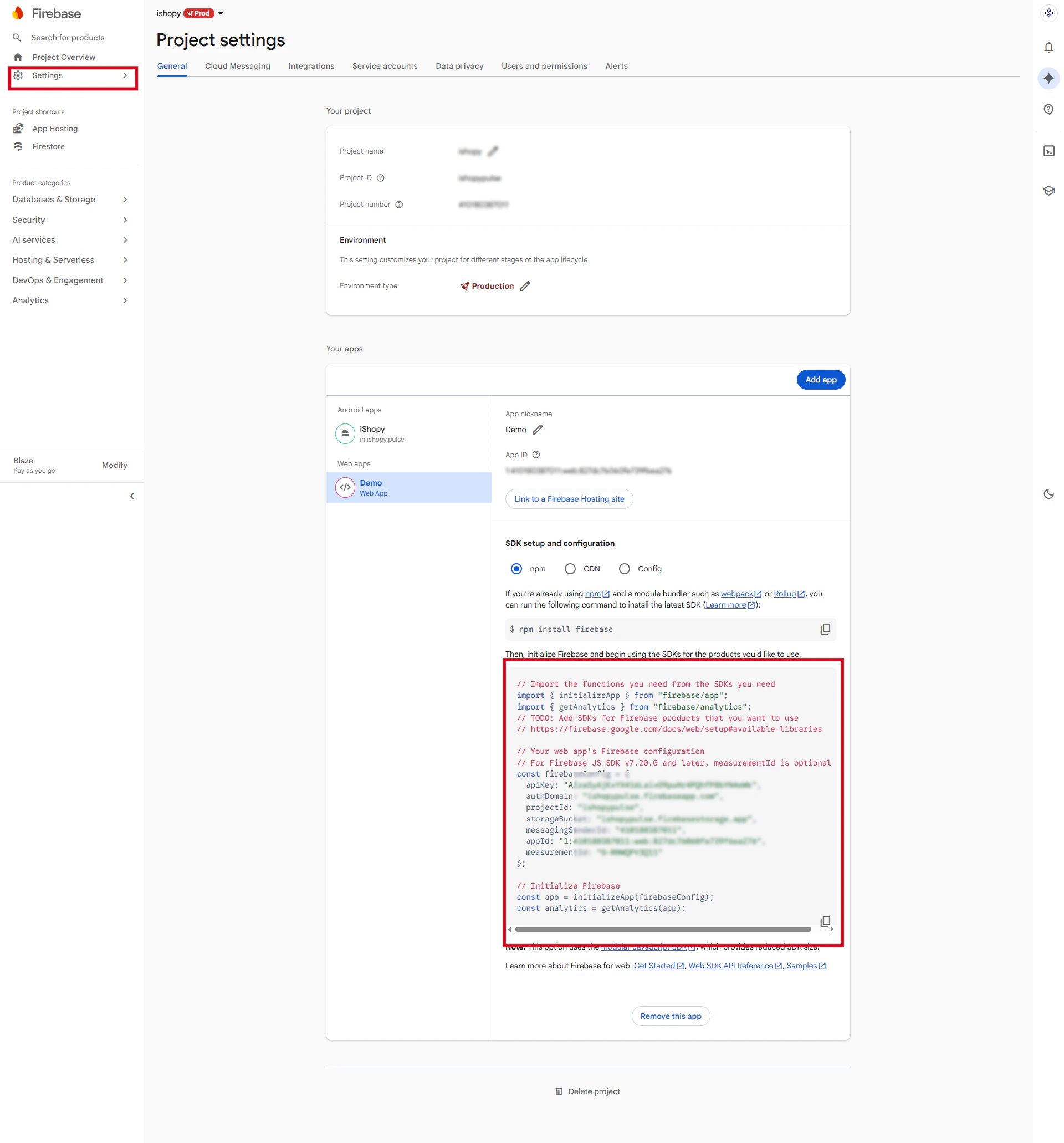Console Firebase Google