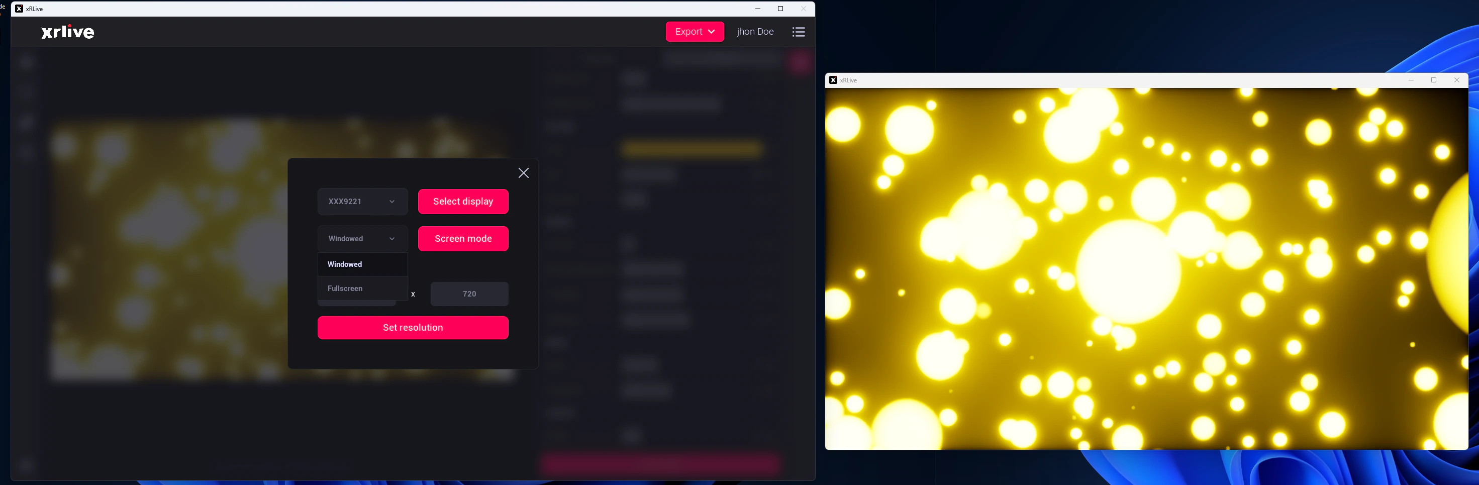 Screen mode dropdown in Display settings