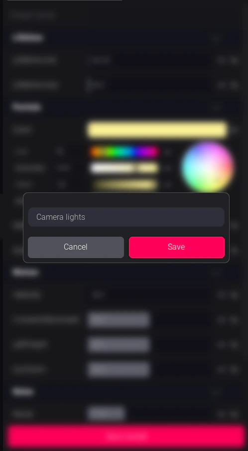 Save preset dialog