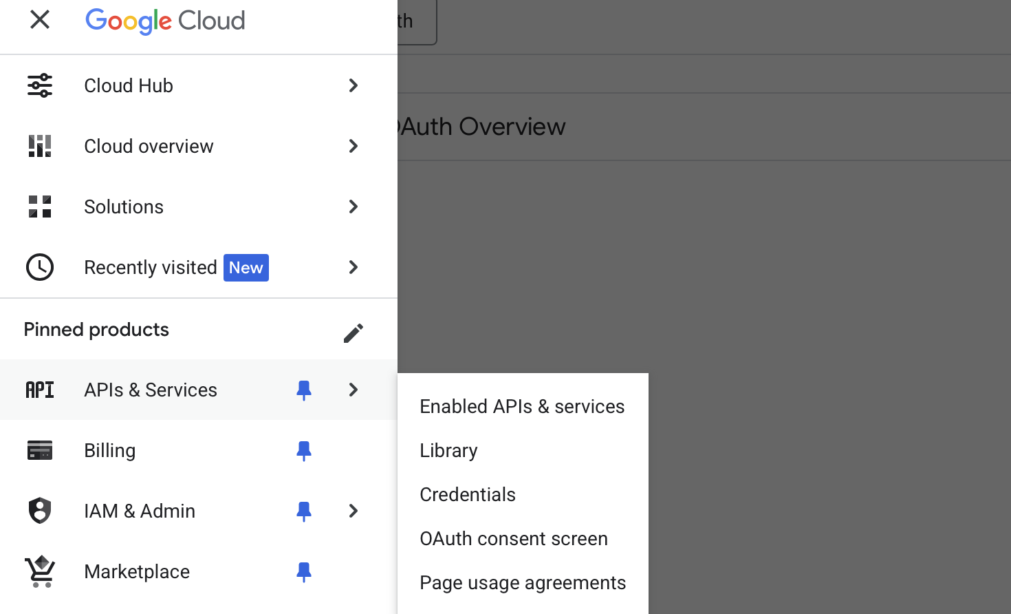 Страница экрана согласия OAuth в Google Cloud Console