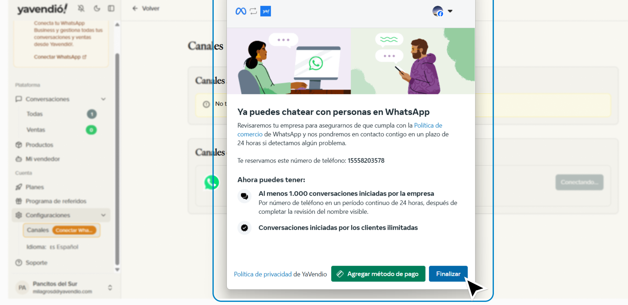 Confirmación de conexión exitosa