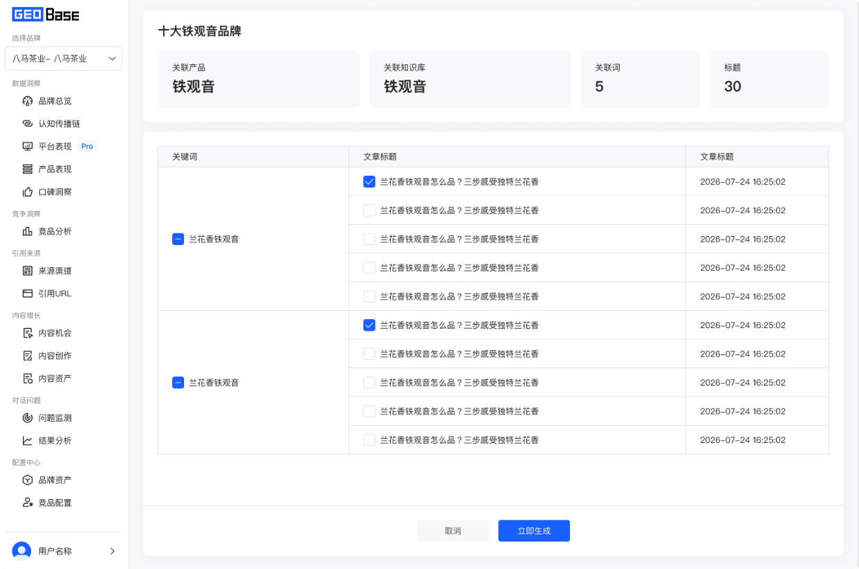 生成文章创作选题