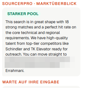 SourcerPro market read panel