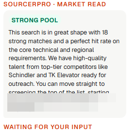SourcerPro market read panel
