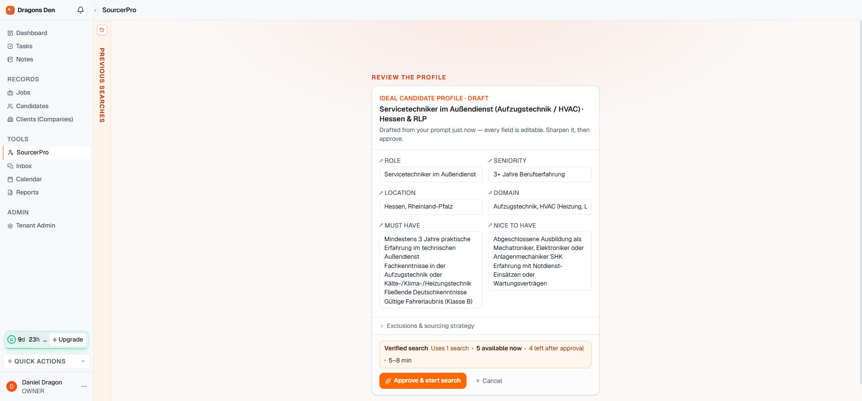 Prüfung des idealen Kandidatenprofils