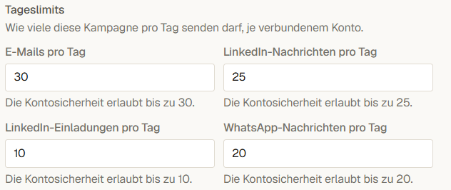 Tageslimits einer Kampagne