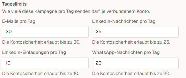 Tageslimits einer Kampagne