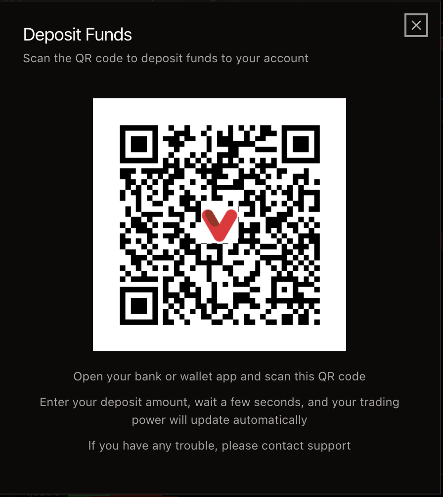 Hộp thoại nộp tiền với mã QR