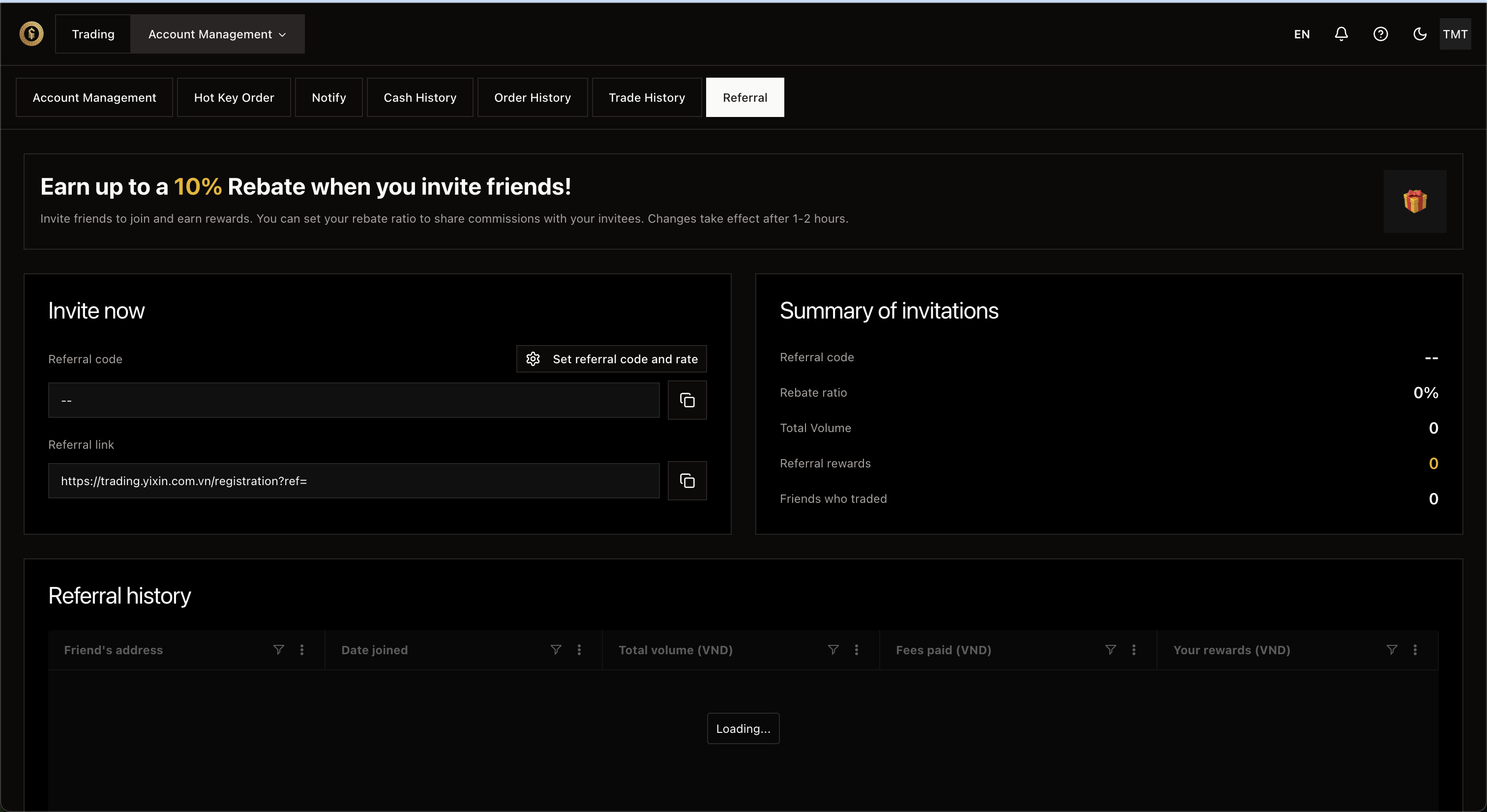 Trang quản lý chương trình giới thiệu