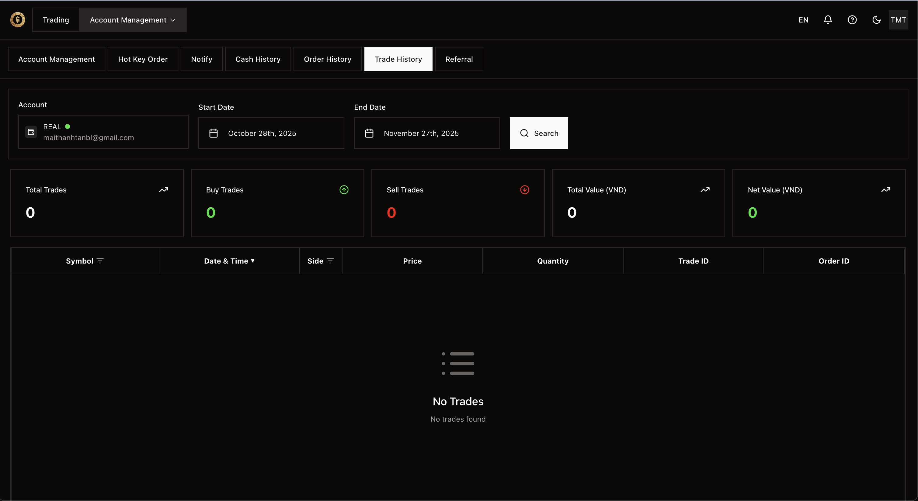 Trang lịch sử khớp