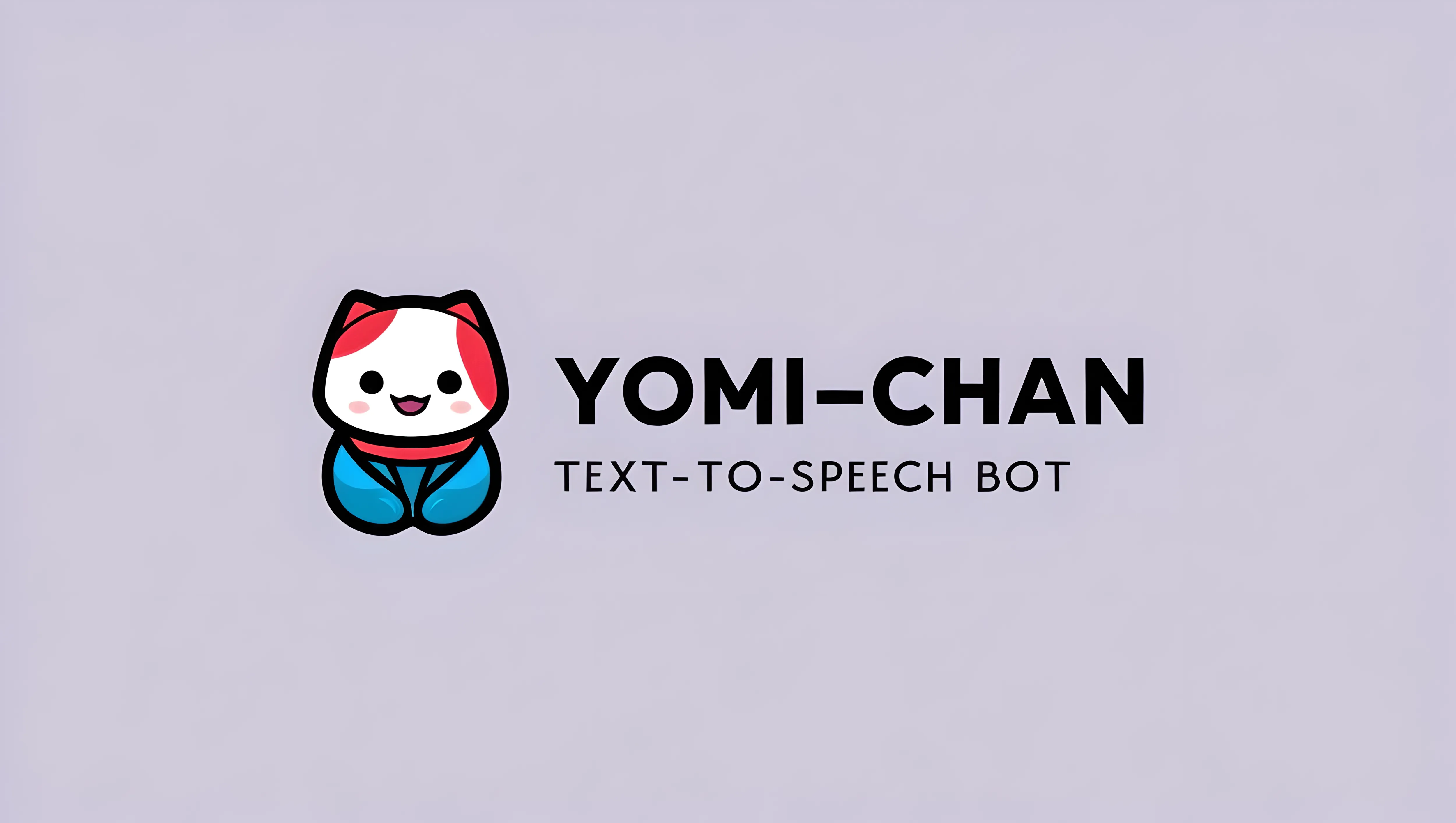 読みちゃんのキャラクターと「YOMI-CHAN TEXT-TO-SPEECH BOT」のロゴ