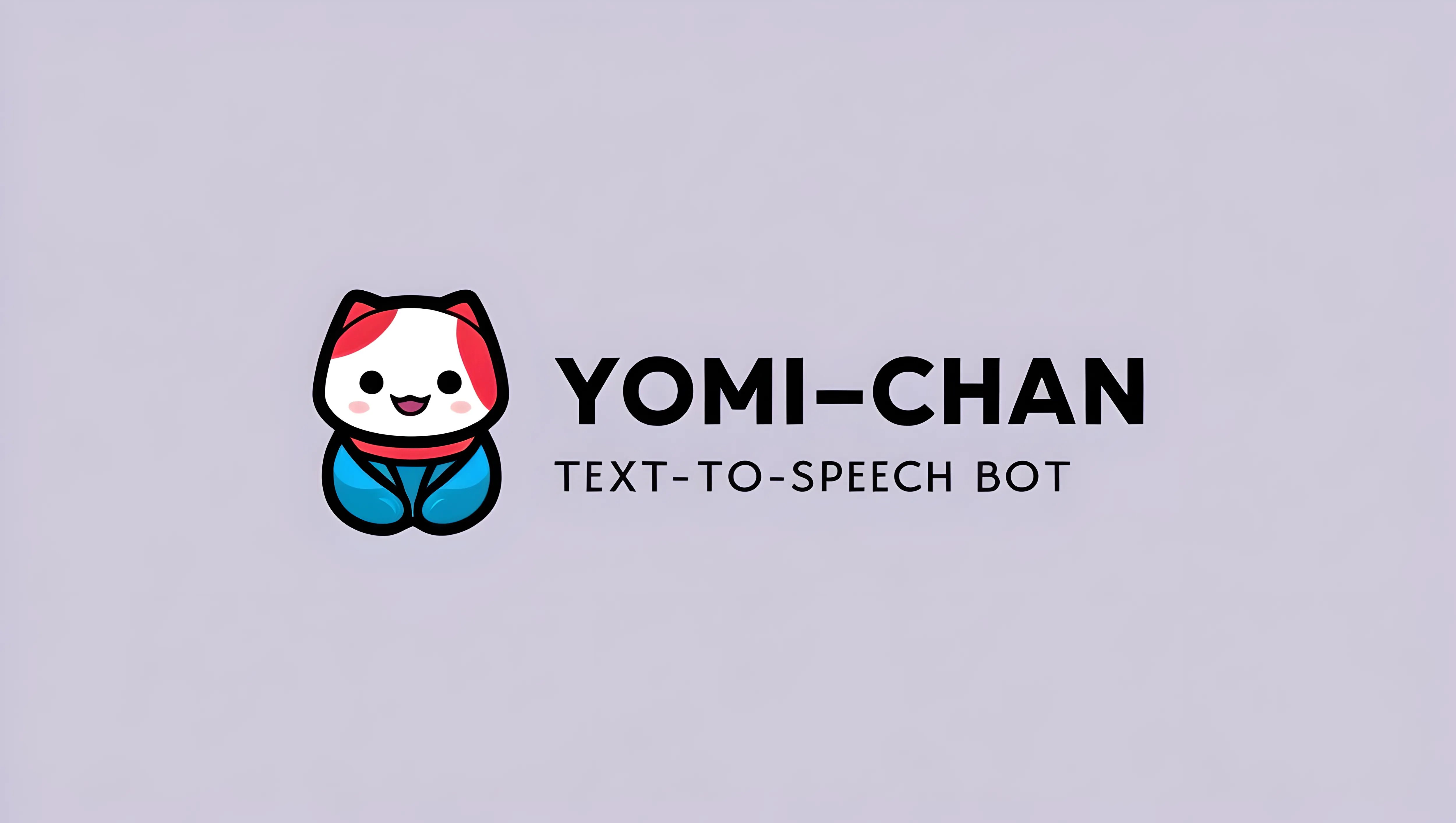 読みちゃんのキャラクターと「YOMI-CHAN TEXT-TO-SPEECH BOT」のロゴ