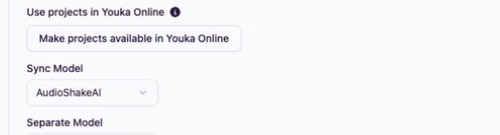 إعدادات General الفعلية في Youka Desktop Legacy مع زر ترحيل المشاريع بالجملة