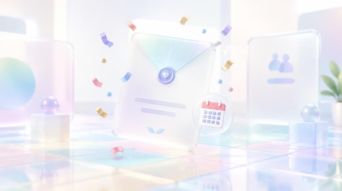 A glass event invitation