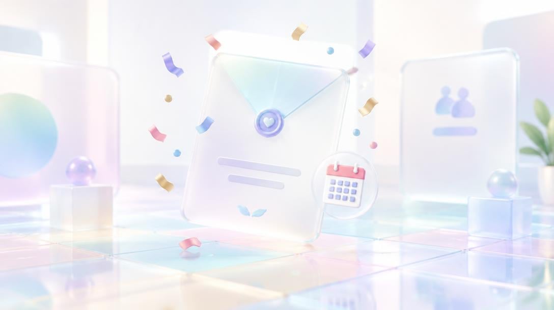 A glass event invitation