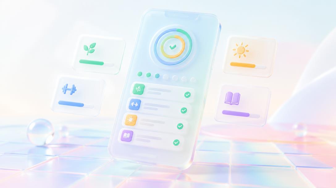A glass habit tracker phone