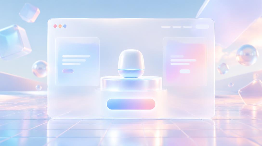 A glass product landing page