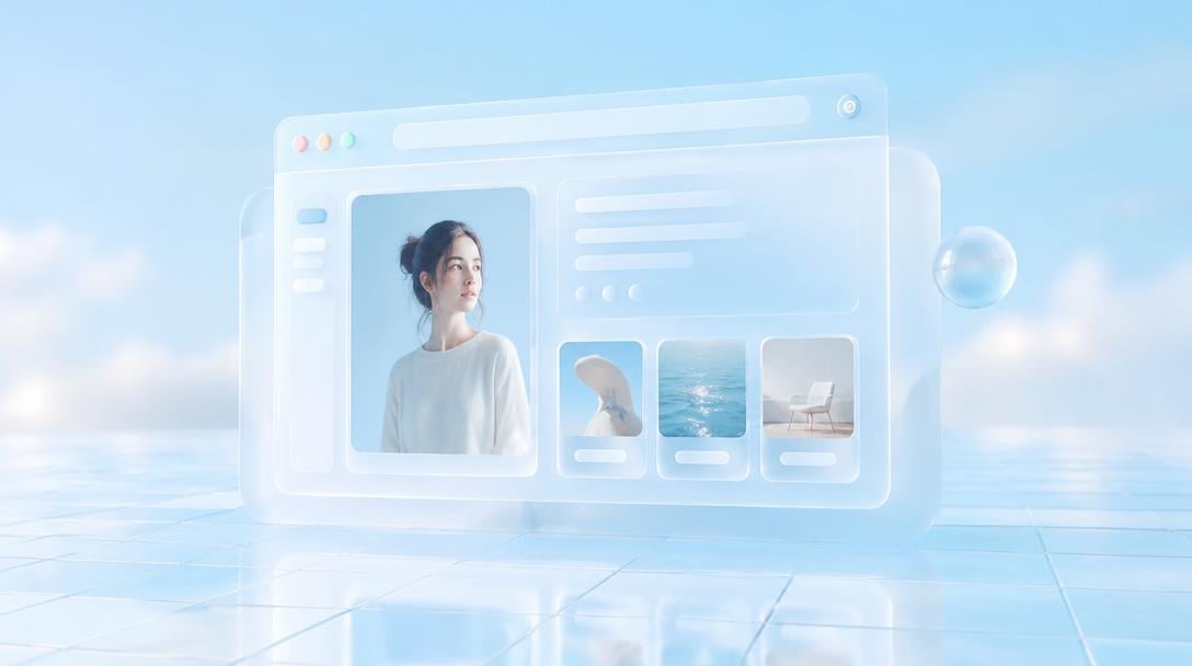 A glass portfolio website