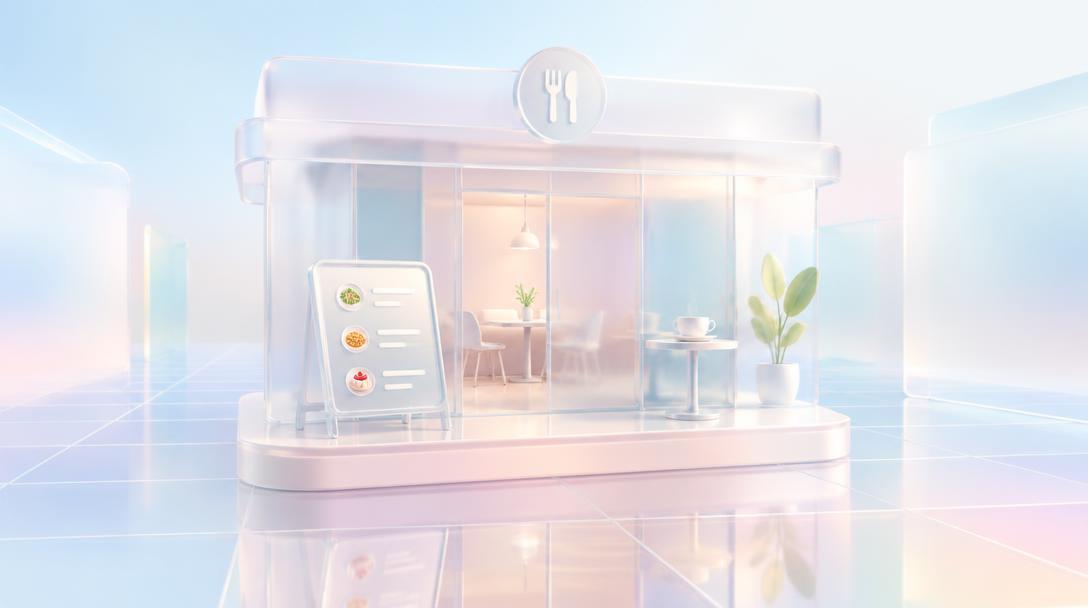 A glass restaurant storefront