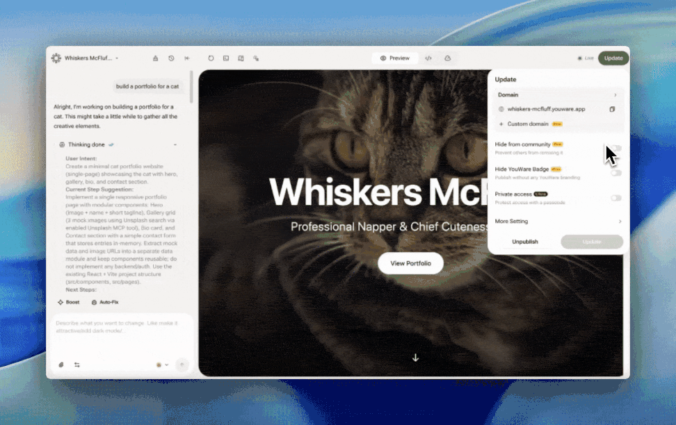 Configuring privacy settings and remix permissions