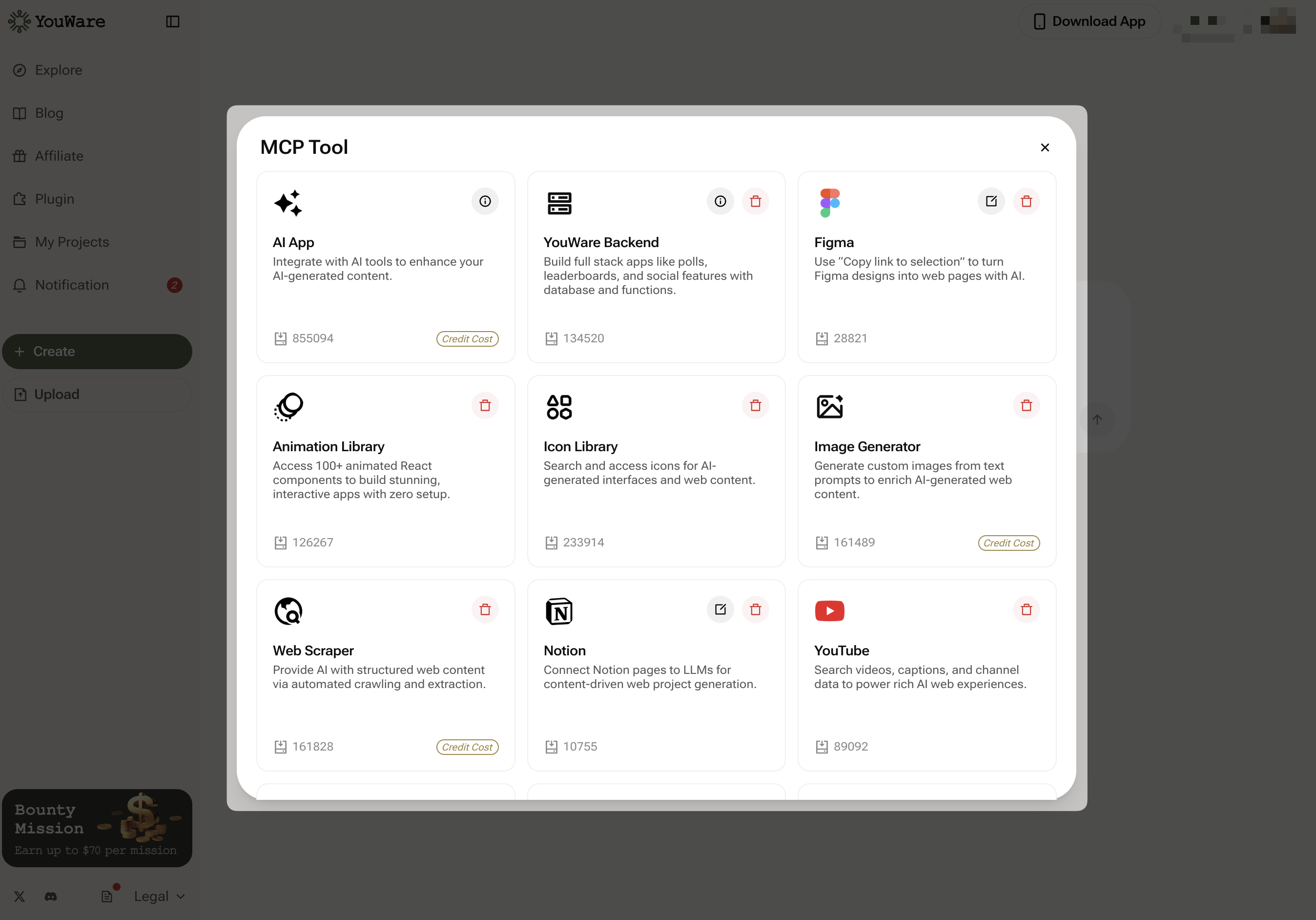 MCP tool configuration and authorization interface