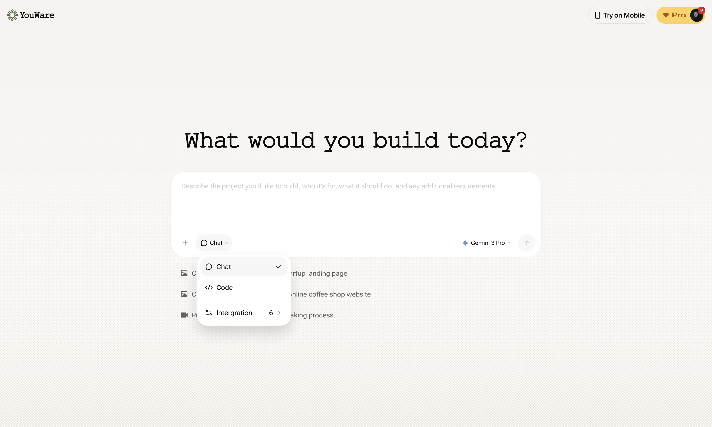 Chat Mode interface overview