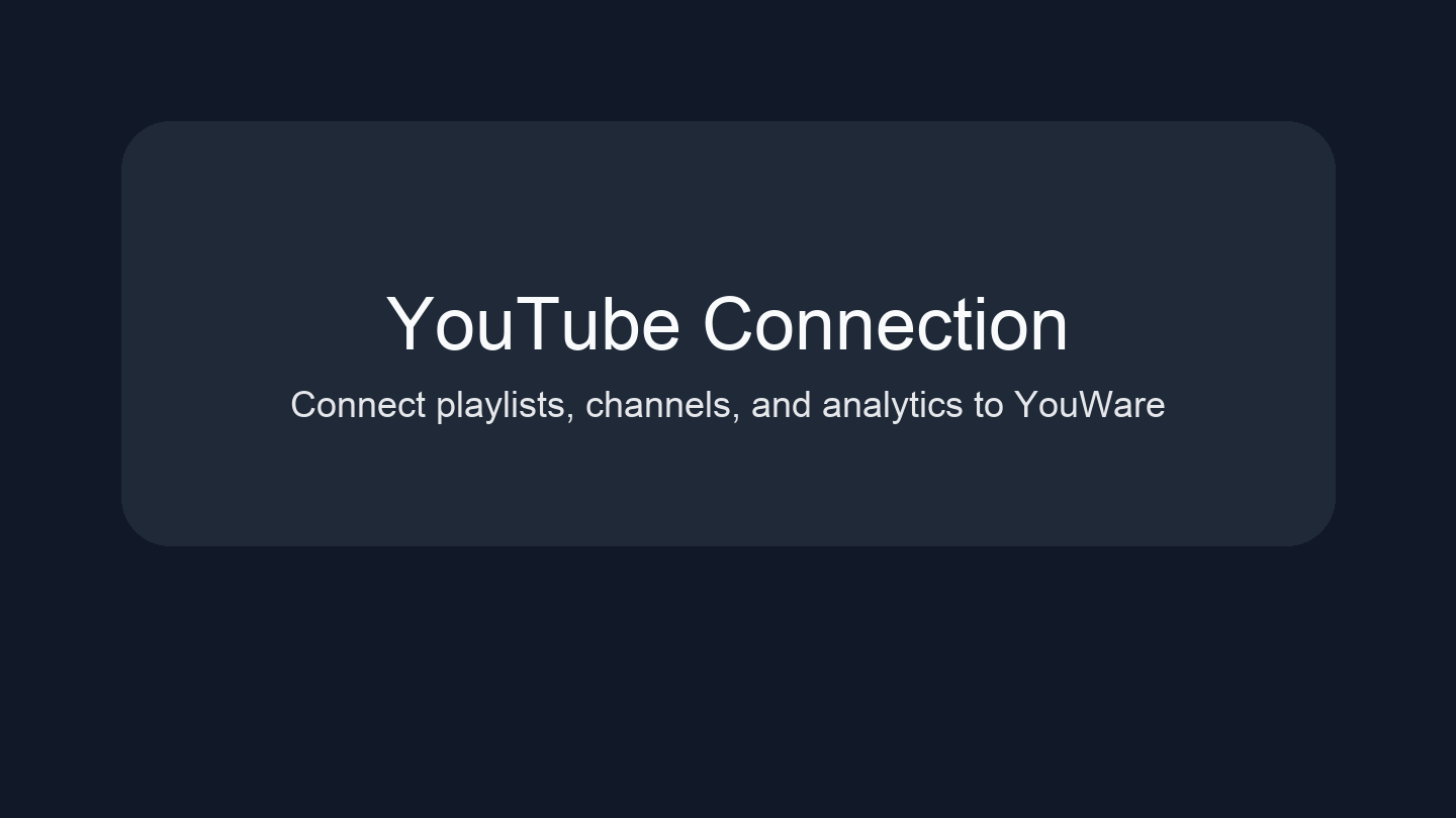 YouTube Connection - YouWare Docs