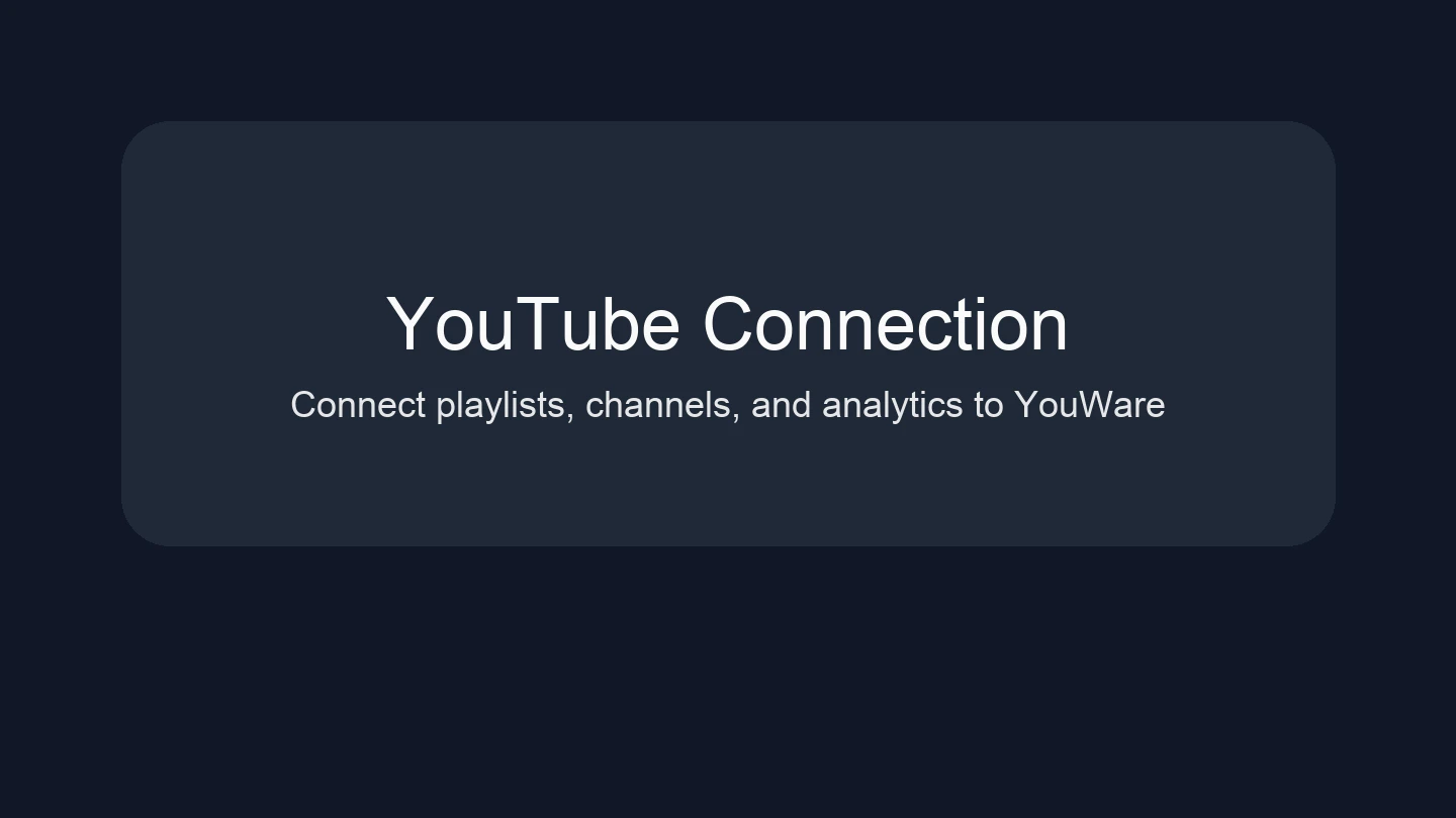 YouTube connection overview showing channel insights and video cards