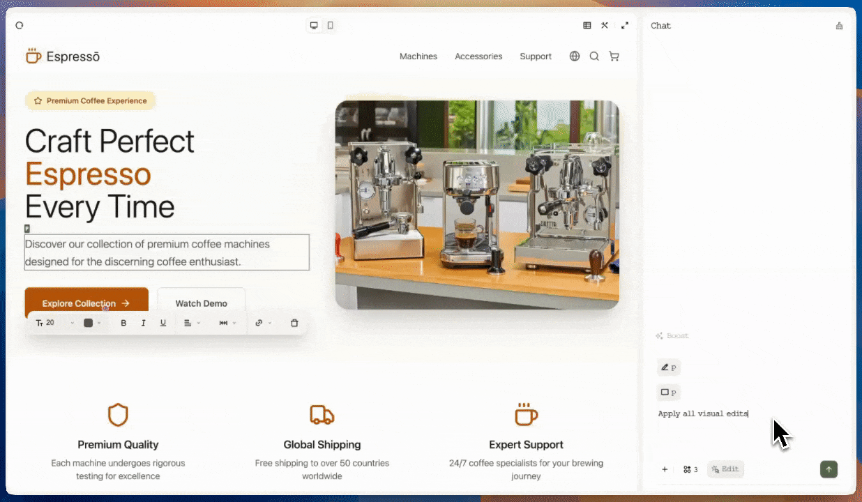 Exit workflow demonstrating both save/apply and discard/cancel options