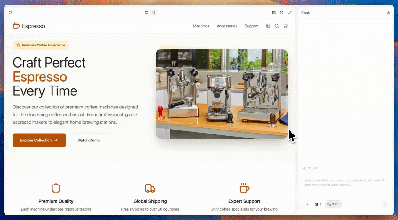Image customization showing corner radius, padding, margin, and hyperlink adjustments