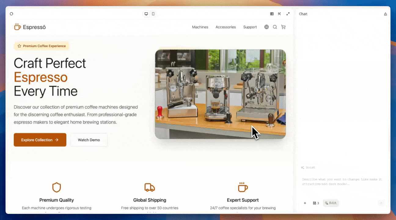 Image replacement workflow showing file upload and instant preview update