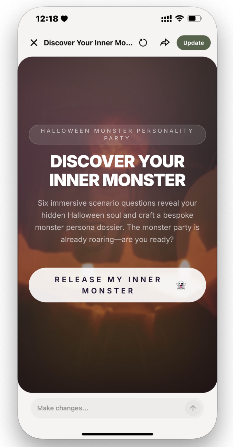 YouWare mobile app project creation interface